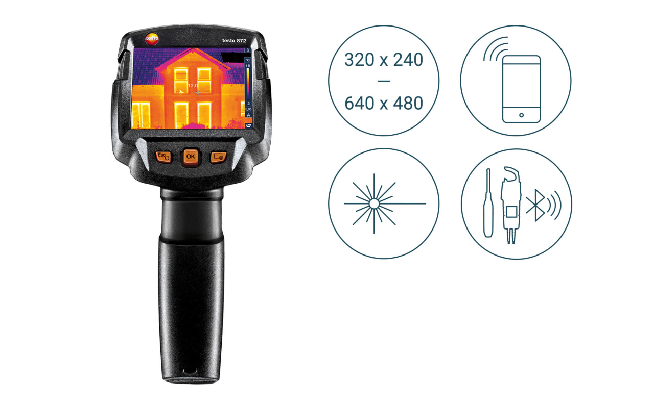 testo 872 - 红外热像仪 - 智能高性能(320 x 240 像素,App)