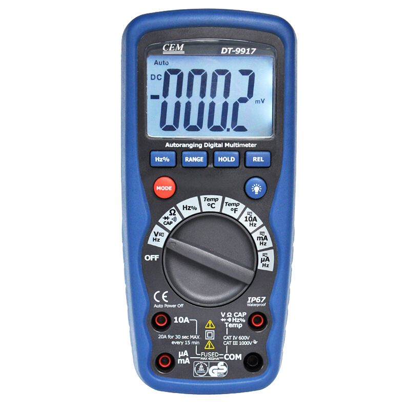 CEM华盛昌 专业防水全保护数字万用表 DT-9917