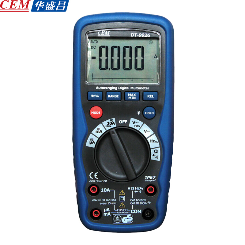 CEM华盛昌 专业防水型全保护数字万用表 DT-9926